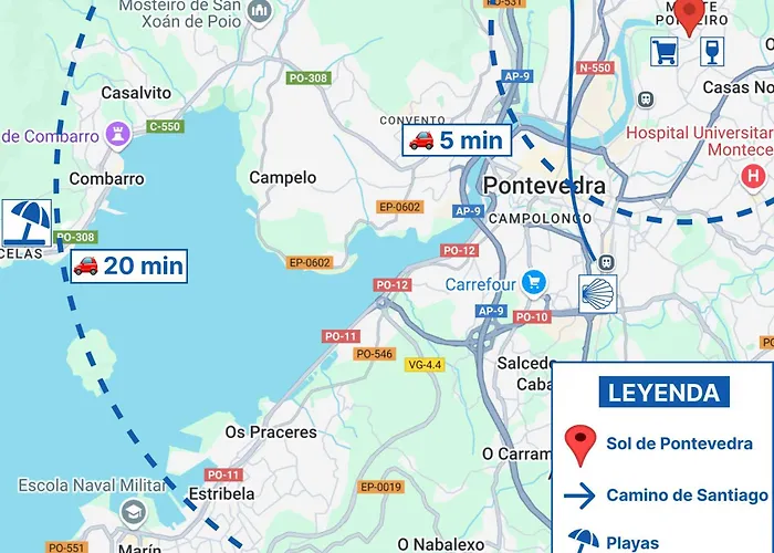 公寓 Terraza, 20min Playas, 5min Pontevedra, Garaje
